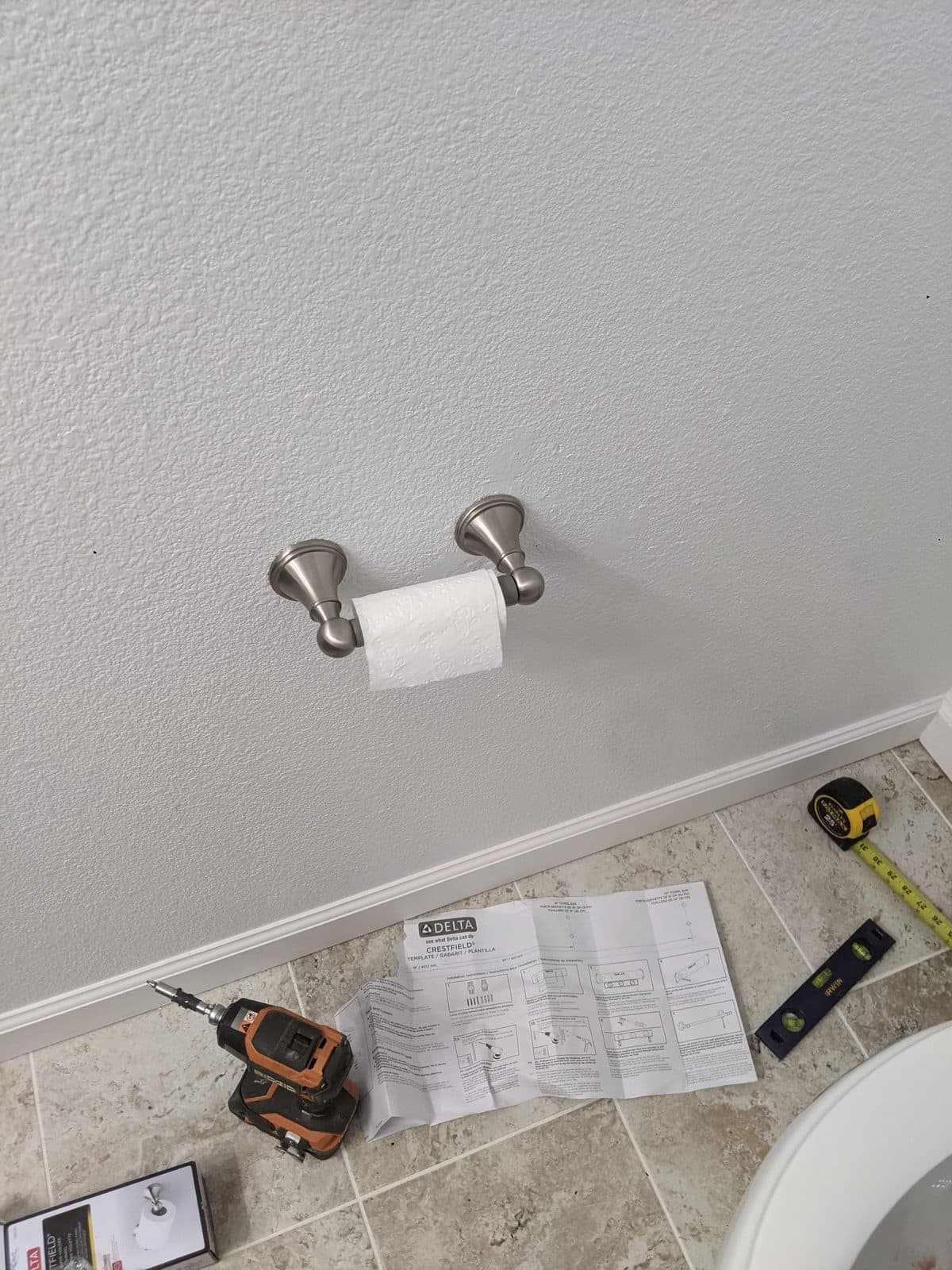 Toilet Paper Holder Install